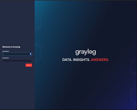 A screenshot of the graylog login