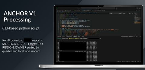A screenshot of processing the data