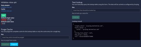 A screenshot of the lookup table