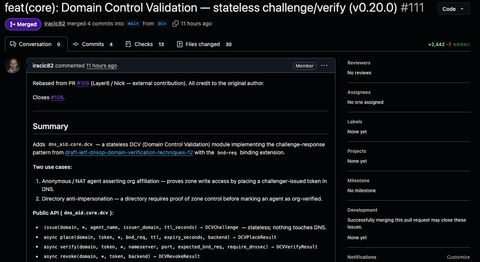 GitHub view of PR