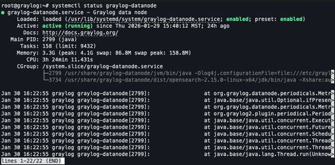 A screenshot of the output of datanode status